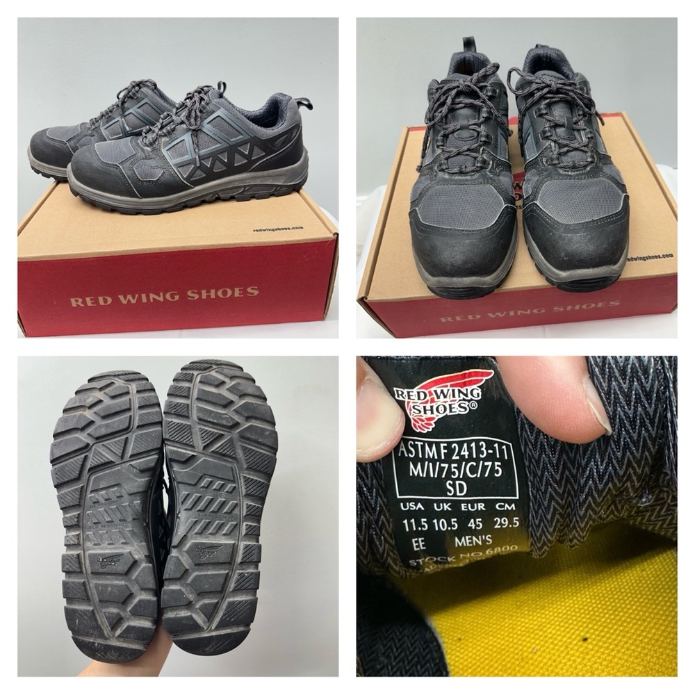 Red Wing safety toe work shoes 6800 men‎ 11.5 EE ASTM F 2413-11 M/I/75/C/75 SD